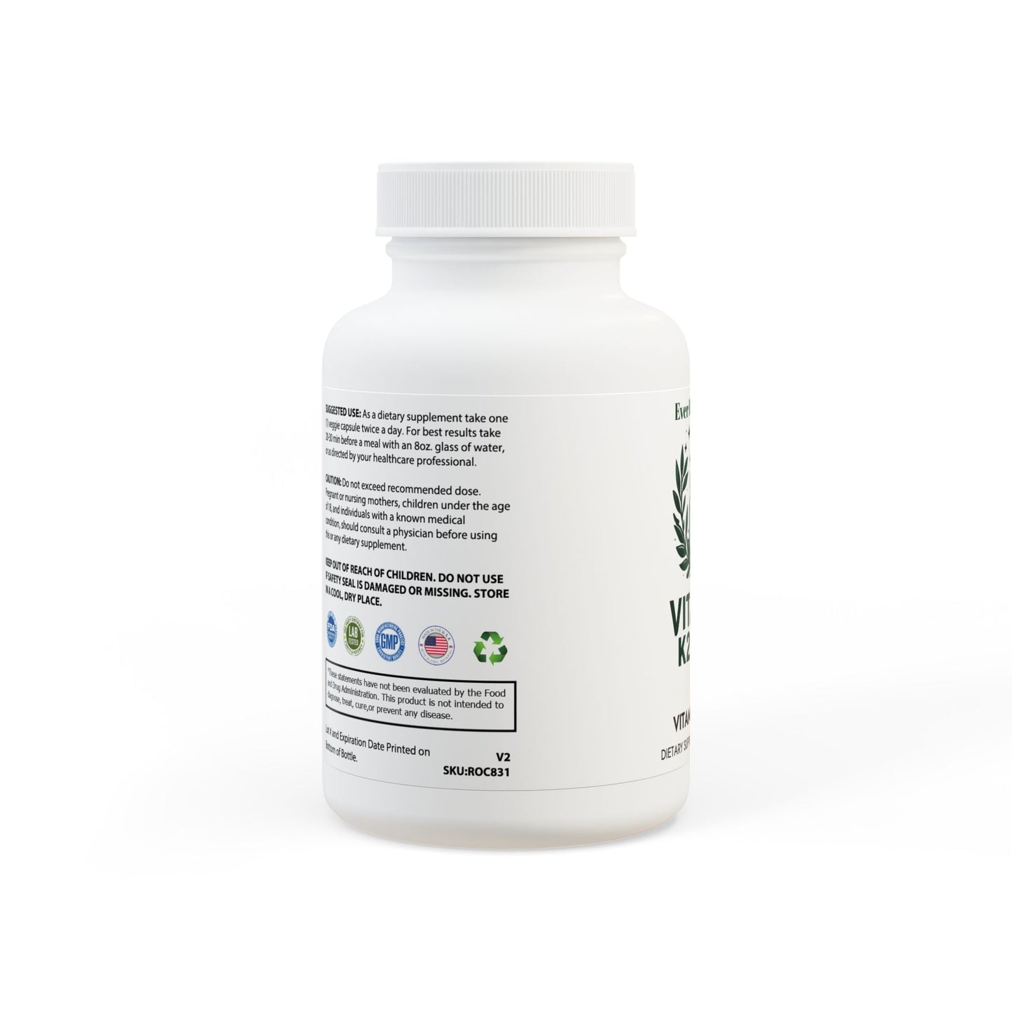 Vitamin K2 + D3 Supplement (60 Capsules)